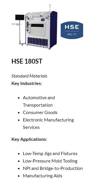 High Speed Extrusion 3D Printer - HSE 180 Series